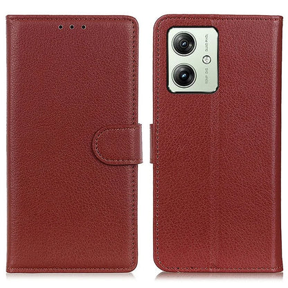 For Motorola Moto G54 5G Case PU Leather Wallet Litchi Texture Phone Cover