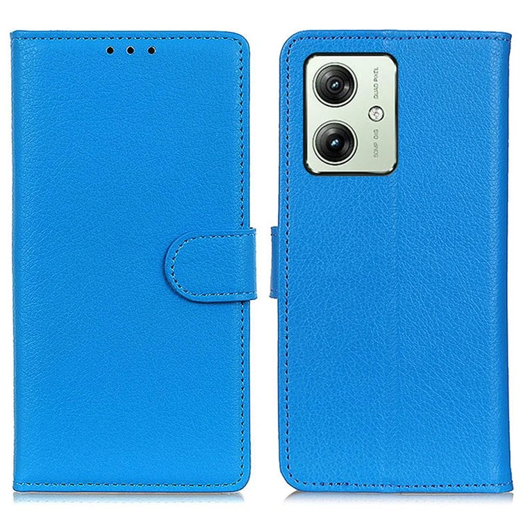 For Motorola Moto G54 5G Case PU Leather Wallet Litchi Texture Phone Cover