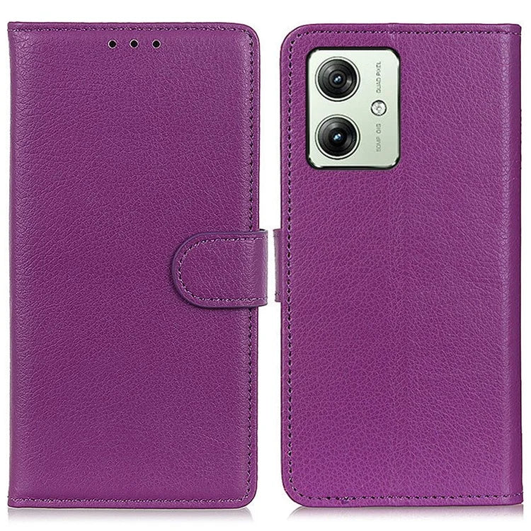For Motorola Moto G54 5G Case PU Leather Wallet Litchi Texture Phone Cover