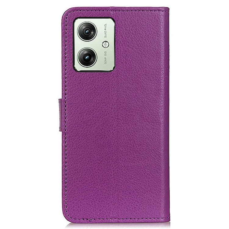 For Motorola Moto G54 5G Case PU Leather Wallet Litchi Texture Phone Cover