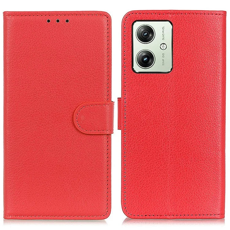 For Motorola Moto G54 5G Case PU Leather Wallet Litchi Texture Phone Cover