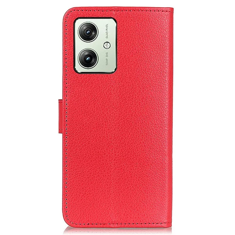 For Motorola Moto G54 5G Case PU Leather Wallet Litchi Texture Phone Cover