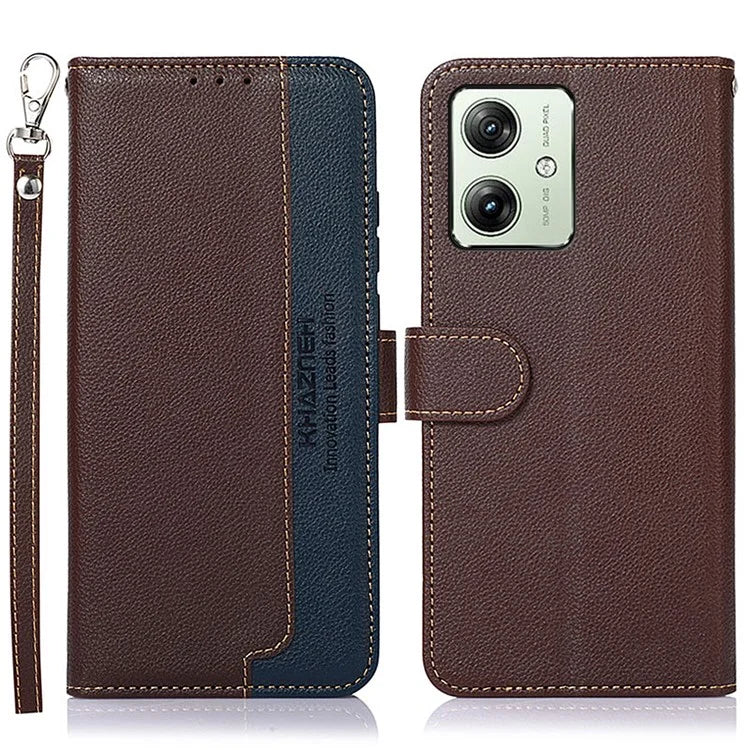 KHAZNEH For Motorola Moto G54 5G Case Wallet Leather Cell Phone Cover (RFID Blocking Function)