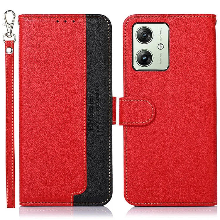 KHAZNEH For Motorola Moto G54 5G Case Wallet Leather Cell Phone Cover (RFID Blocking Function)