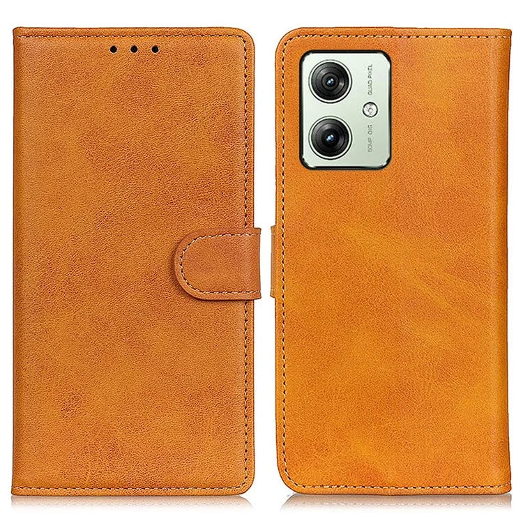 For Motorola Moto G54 5G Case Cowhide Texture Stand Leather Mobile Phone Cover Wallet