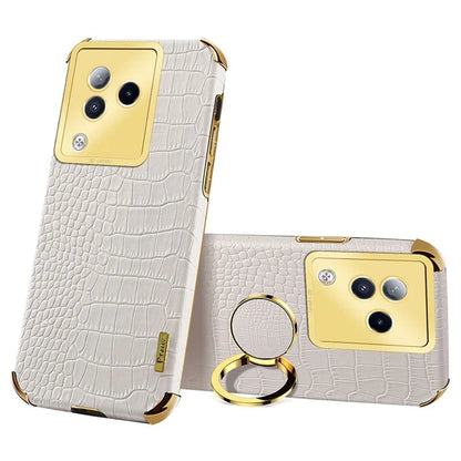 For Xiaomi Civi 3 5G Case Ring Kickstand Shell Crocodile Texture Leather+TPU Phone Cover