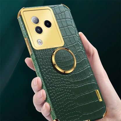 For Xiaomi Civi 3 5G Case Ring Kickstand Shell Crocodile Texture Leather+TPU Phone Cover
