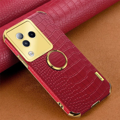 For Xiaomi Civi 3 5G Case Ring Kickstand Shell Crocodile Texture Leather+TPU Phone Cover