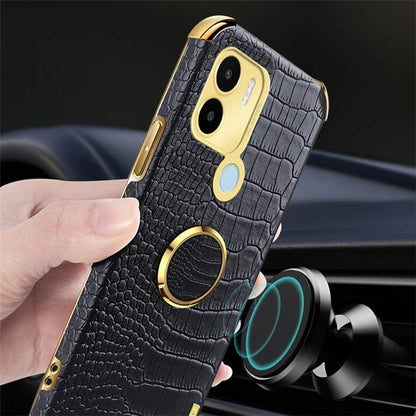For Xiaomi Redmi A1+ 4G / A2+ 4G / Poco C50 4G Case Crocodile Texture Leather+TPU Phone Cover with Ring Kickstand