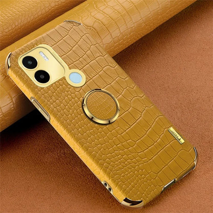 For Xiaomi Redmi A1+ 4G / A2+ 4G / Poco C50 4G Case Crocodile Texture Leather+TPU Phone Cover with Ring Kickstand