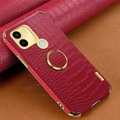 For Xiaomi Redmi A1+ 4G / A2+ 4G / Poco C50 4G Case Crocodile Texture Leather+TPU Phone Cover with Ring Kickstand