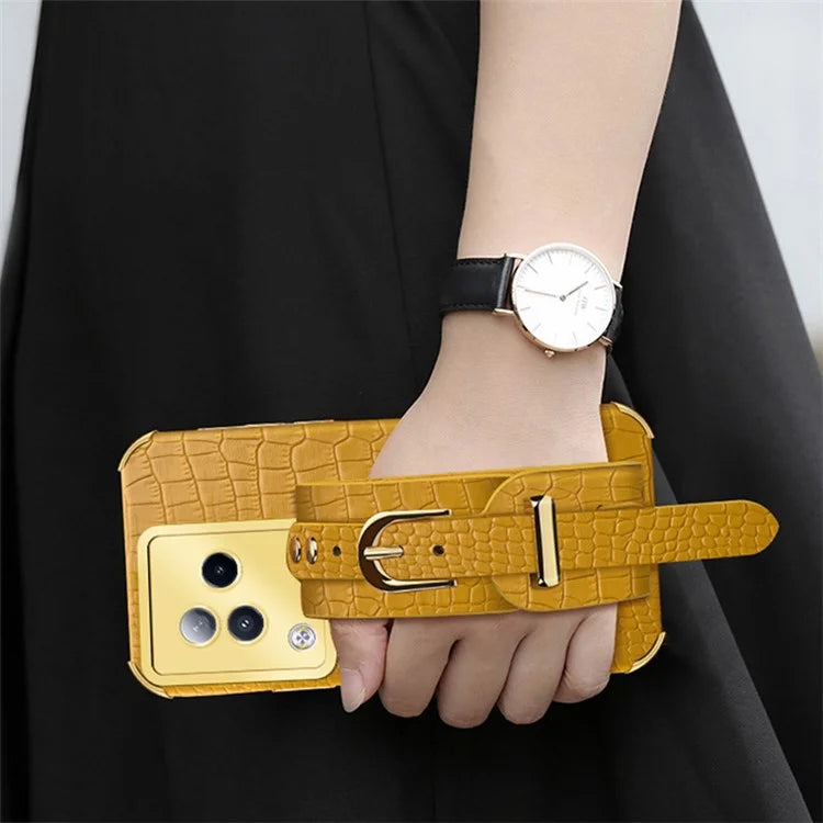 For Xiaomi Civi 3 5G Case 6D Electroplating Wristband PU Leather+TPU Cover