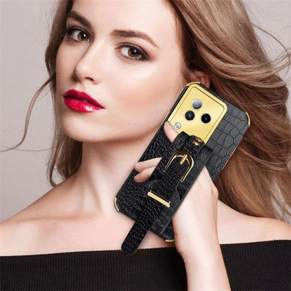 For Xiaomi Civi 3 5G Case 6D Electroplating Wristband PU Leather+TPU Cover