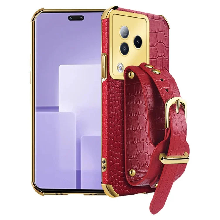 For Xiaomi Civi 3 5G Case 6D Electroplating Wristband PU Leather+TPU Cover