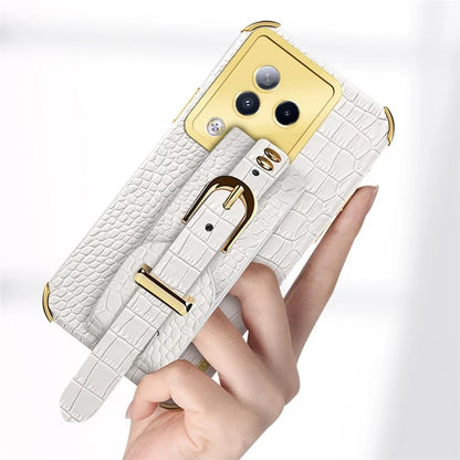 For Xiaomi Civi 3 5G Case 6D Electroplating Wristband PU Leather+TPU Cover