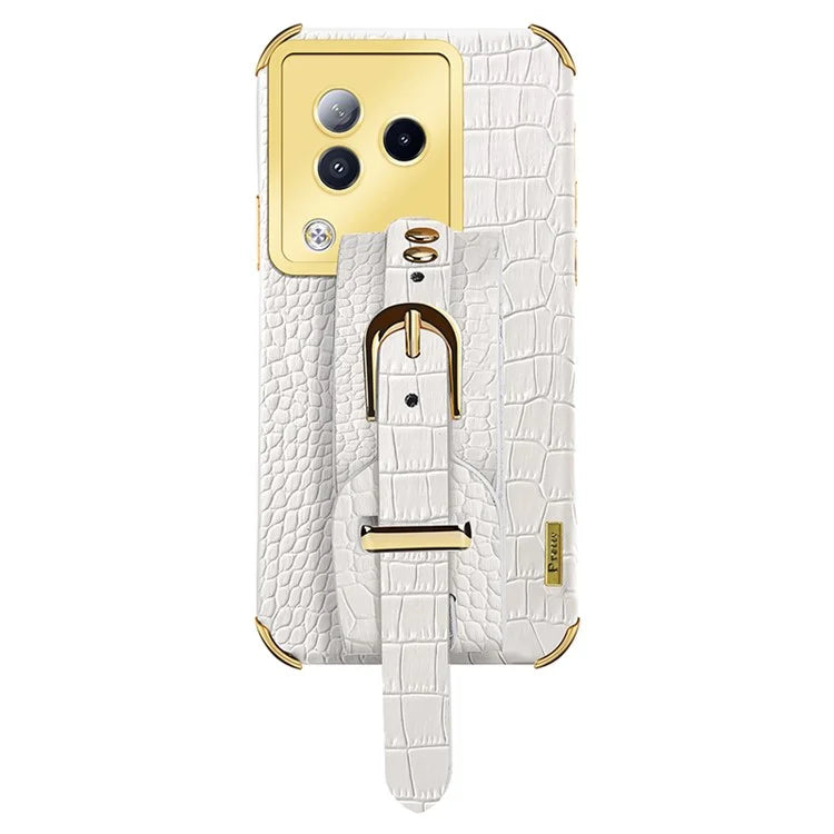 For Xiaomi Civi 3 5G Case 6D Electroplating Wristband PU Leather+TPU Cover