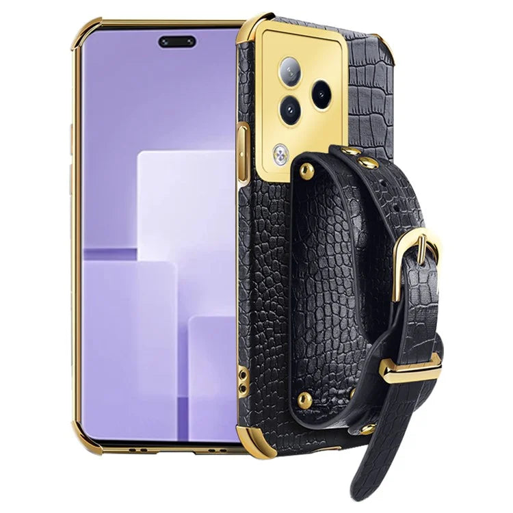 For Xiaomi Civi 3 5G Case 6D Electroplating Wristband PU Leather+TPU Cover
