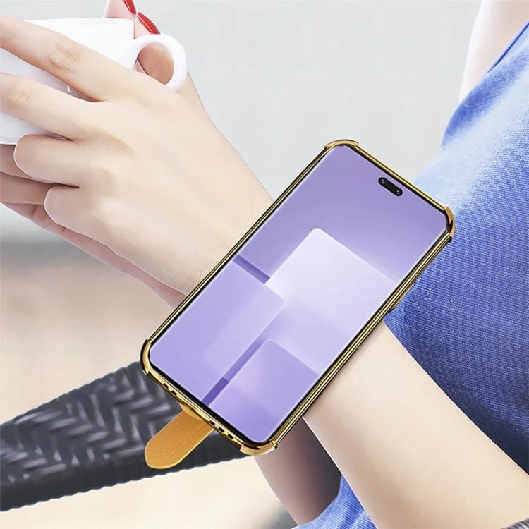 For Xiaomi Civi 3 5G Case 6D Electroplating Wristband PU Leather+TPU Cover