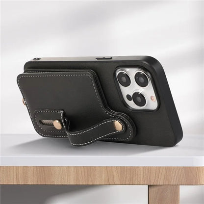 Style 03 For iPhone 15 Pro Max Case PU Leather+TPU Phone Cover Card Holder Shell