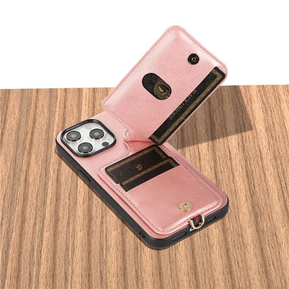 Style 03 For iPhone 15 Pro Max Case PU Leather+TPU Phone Cover Card Holder Shell