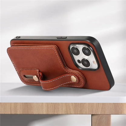 Style 03 For iPhone 15 Pro Max Case PU Leather+TPU Phone Cover Card Holder Shell