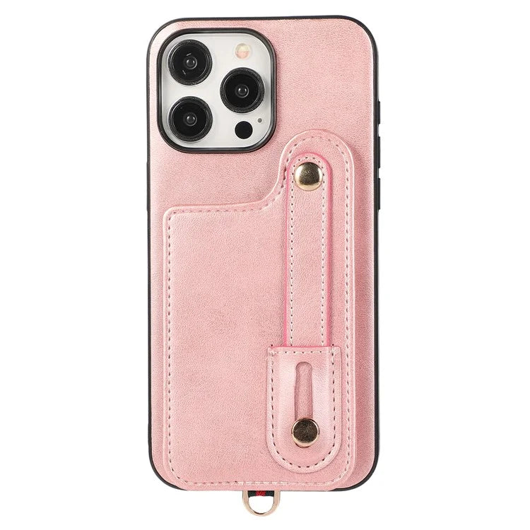 Style 03 For iPhone 14 Pro Case PU Leather+TPU Phone Cover Card Holder Kickstand Shell