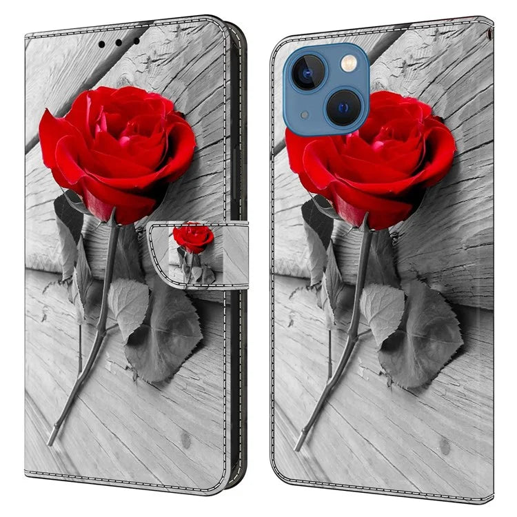 For iPhone 15 Case Wallet Phone Case 3D Pattern Printing Leather Flip Cover