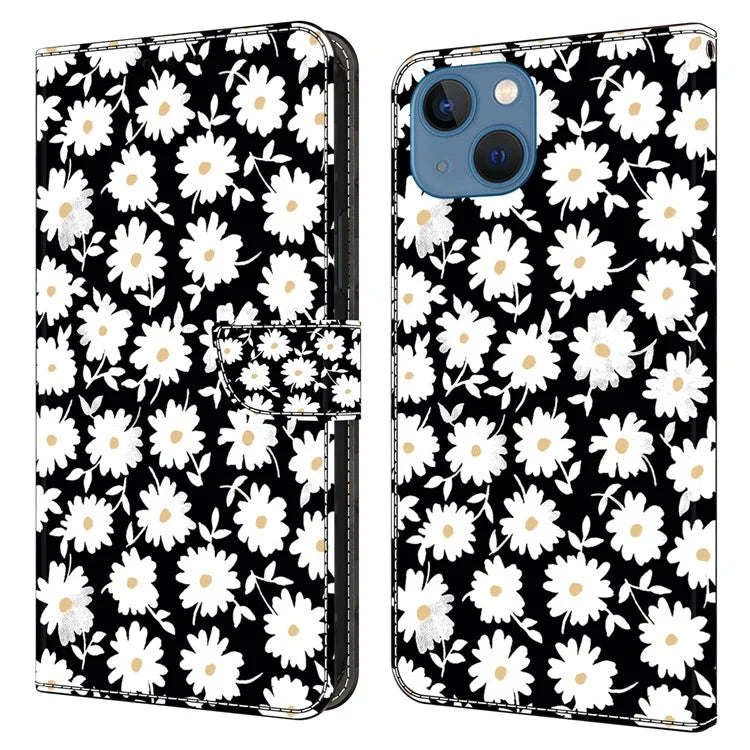 For iPhone 15 Case Wallet Phone Case 3D Pattern Printing Leather Flip Cover