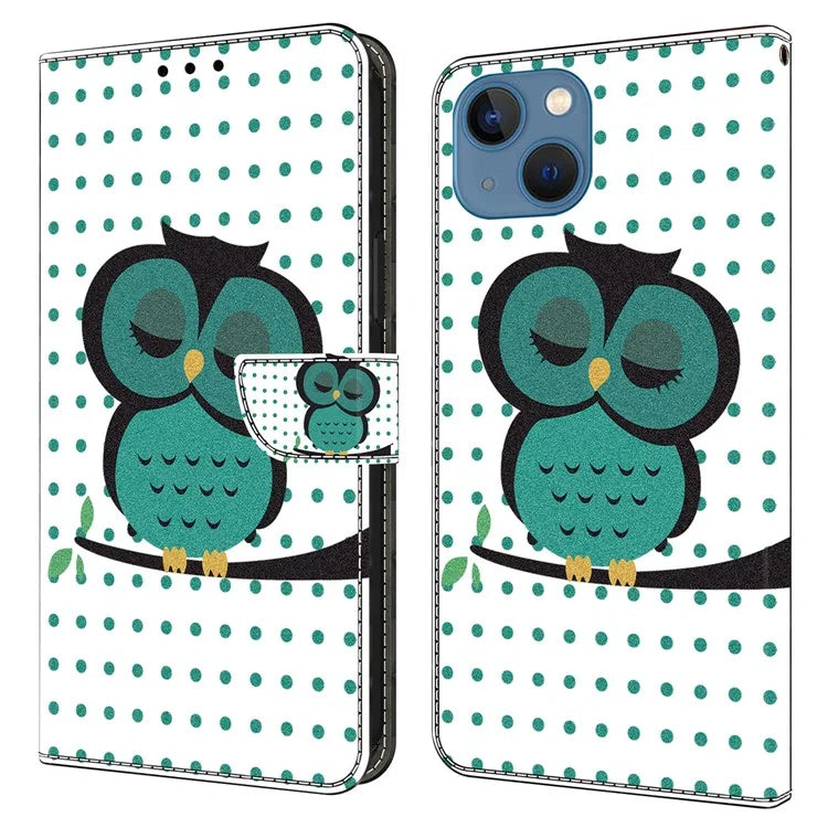 For iPhone 15 Case Wallet Phone Case 3D Pattern Printing Leather Flip Cover