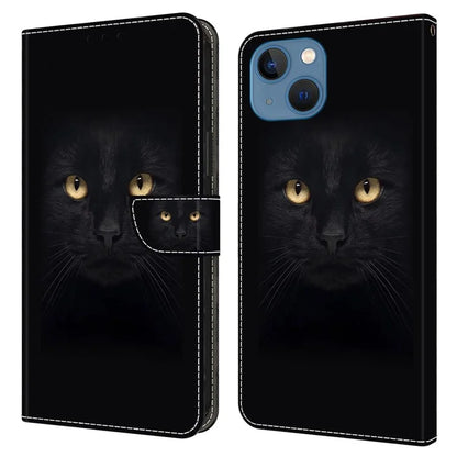 For iPhone 15 Case Wallet Phone Case 3D Pattern Printing Leather Flip Cover