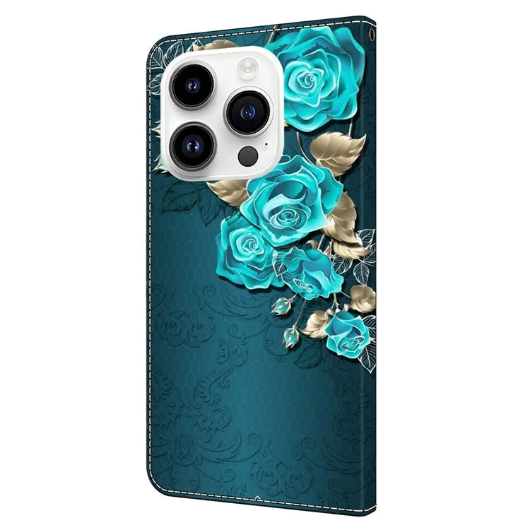 For iPhone 15 Pro Case 3D Pattern Printing Leather Wallet Phone Case