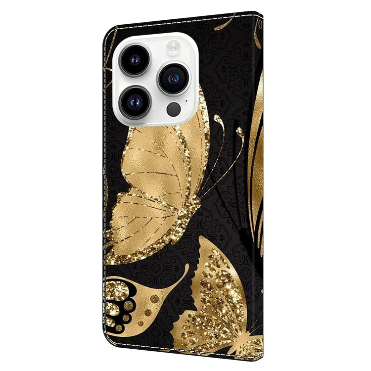 For iPhone 15 Pro Case 3D Pattern Printing Leather Wallet Phone Case