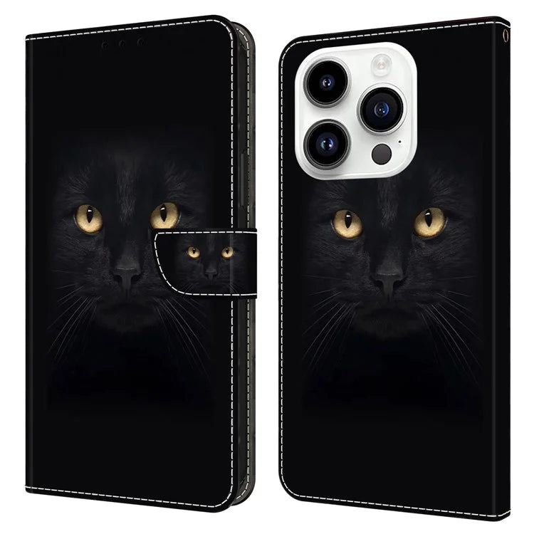 For iPhone 15 Pro Case 3D Pattern Printing Leather Wallet Phone Case