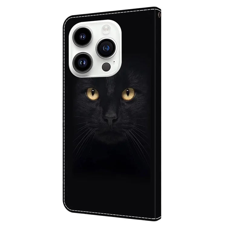For iPhone 15 Pro Case 3D Pattern Printing Leather Wallet Phone Case