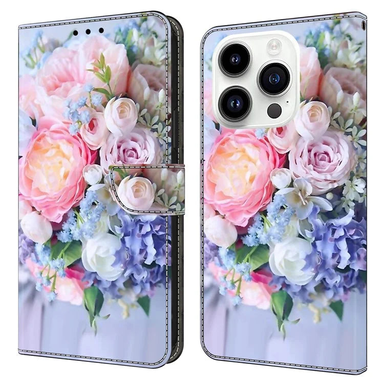 For iPhone 15 Pro Case 3D Pattern Printing Leather Wallet Phone Case