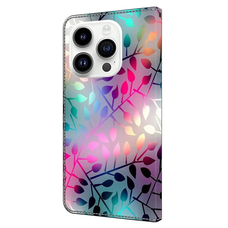 For iPhone 15 Pro Case 3D Pattern Printing Leather Wallet Phone Case