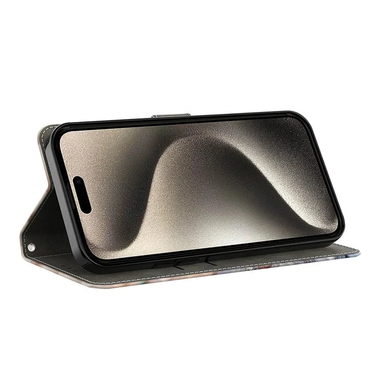 For iPhone 15 Pro Case 3D Pattern Printing Leather Wallet Phone Case