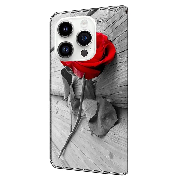 For iPhone 15 Pro Case 3D Pattern Printing Leather Wallet Phone Case