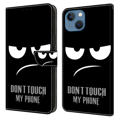For iPhone 15 Plus Shockproof Case 3D Pattern Printing Leather Flip Phone Cover