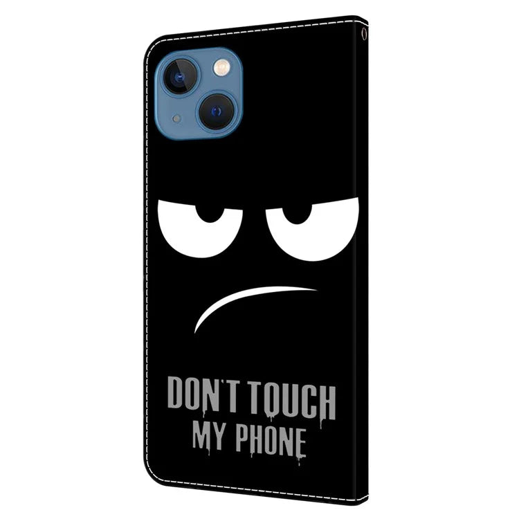For iPhone 15 Plus Shockproof Case 3D Pattern Printing Leather Flip Phone Cover