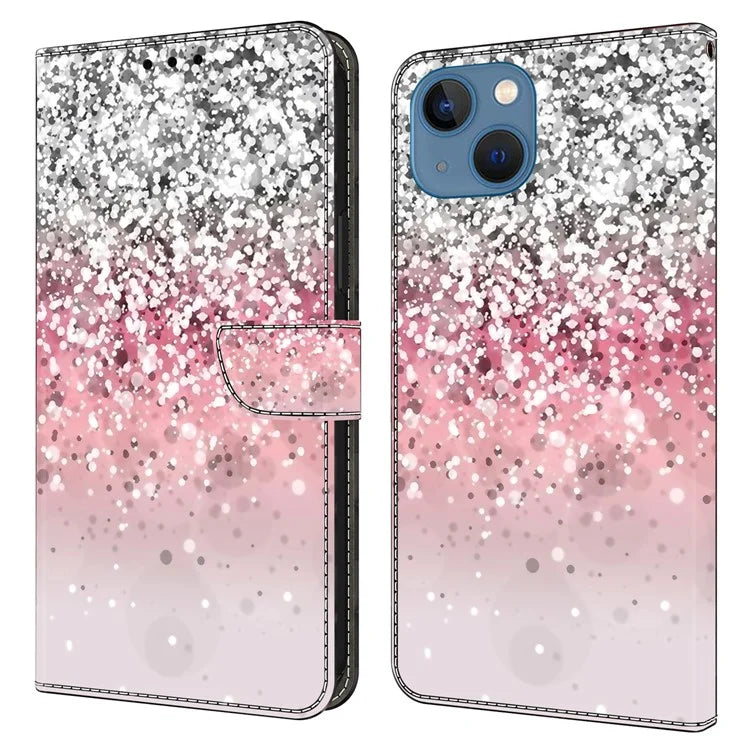 For iPhone 15 Plus Shockproof Case 3D Pattern Printing Leather Flip Phone Cover