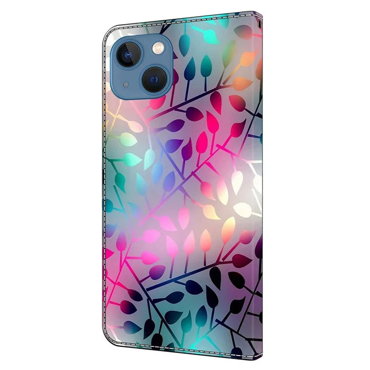 For iPhone 15 Plus Shockproof Case 3D Pattern Printing Leather Flip Phone Cover
