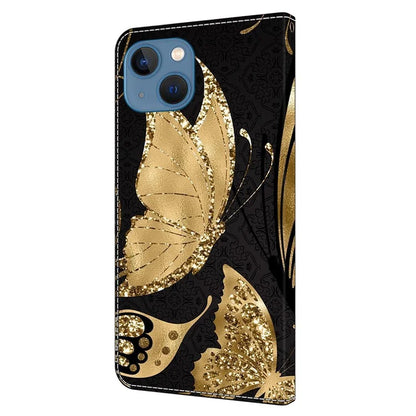 For iPhone 15 Plus Shockproof Case 3D Pattern Printing Leather Flip Phone Cover