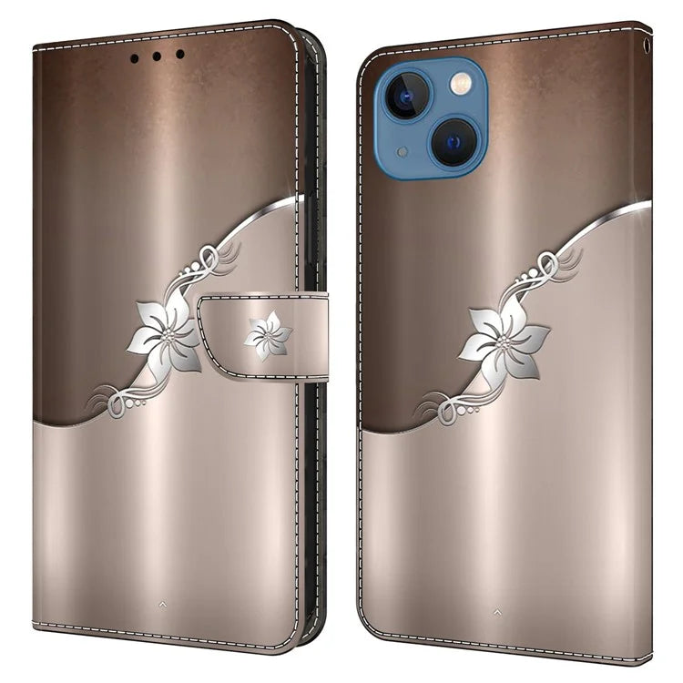 For iPhone 15 Plus Shockproof Case 3D Pattern Printing Leather Flip Phone Cover