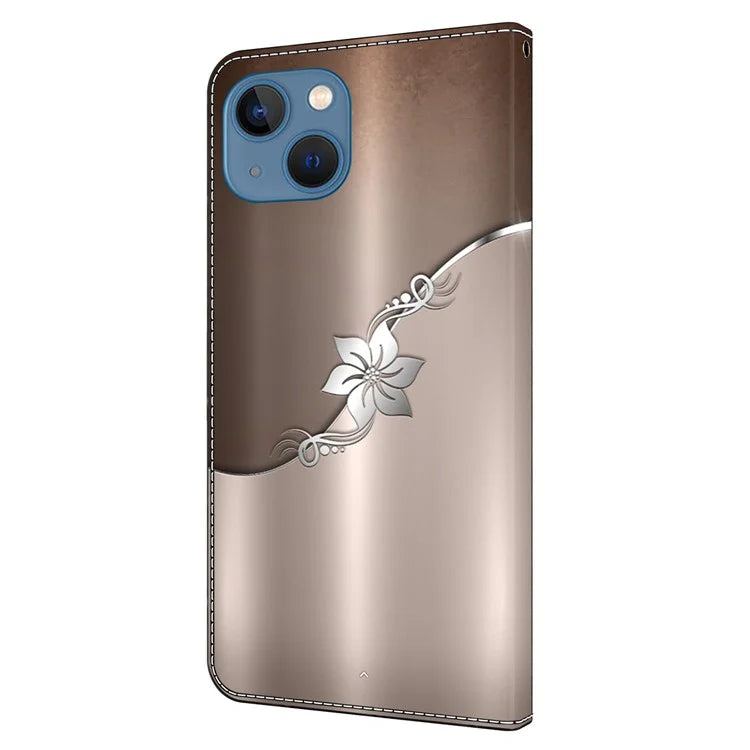 For iPhone 15 Plus Shockproof Case 3D Pattern Printing Leather Flip Phone Cover
