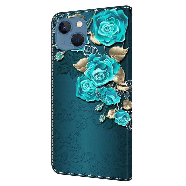 For iPhone 15 Plus Shockproof Case 3D Pattern Printing Leather Flip Phone Cover