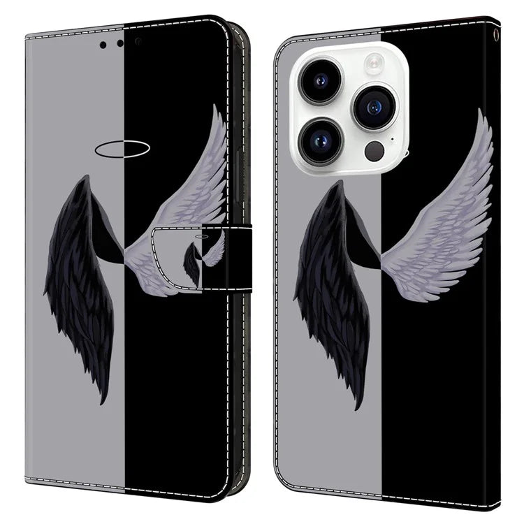 3D Pattern Printing Leather Cover for iPhone 15 Pro Max Case Anti-Dorp Wallet Phone Case