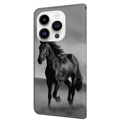 3D Pattern Printing Leather Cover for iPhone 15 Pro Max Case Anti-Dorp Wallet Phone Case