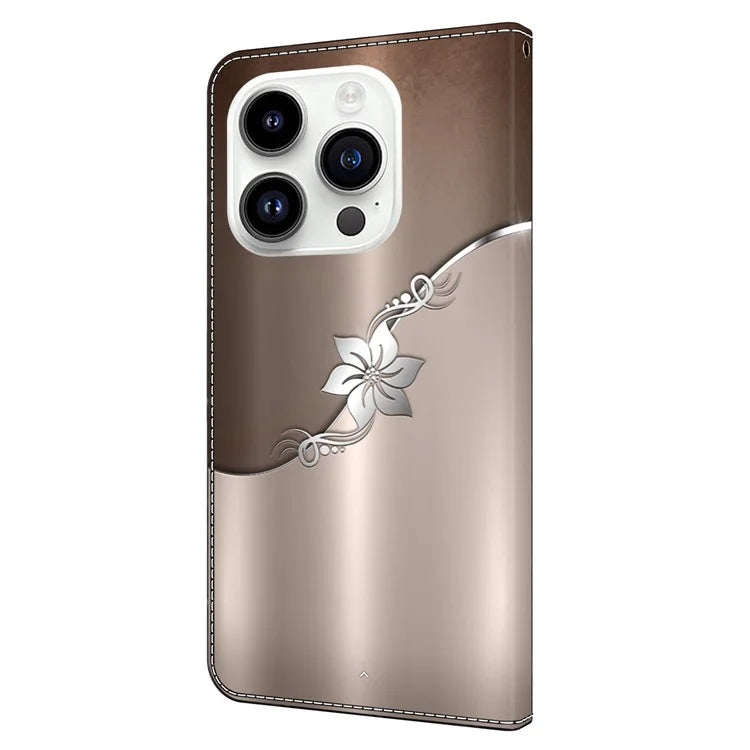 3D Pattern Printing Leather Cover for iPhone 15 Pro Max Case Anti-Dorp Wallet Phone Case