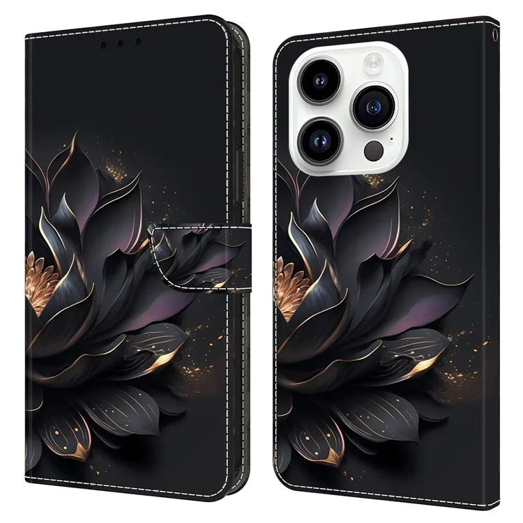 3D Pattern Printing Leather Cover for iPhone 15 Pro Max Case Anti-Dorp Wallet Phone Case